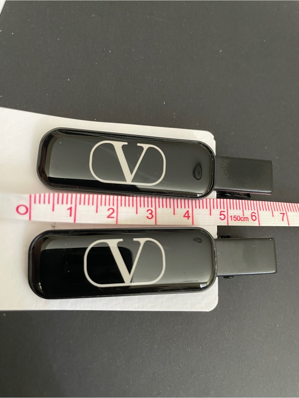 Valentino Black Logo Hair Clips (Set of 2)